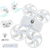 WANWEN Ventilatore da Soffitto con Luce Drone, con Telecomando, Silenzioso, 3 Modalità di Colore, Stile Drone, Portalampada E27, Asta di Prolunga, Adatto per Camere da Letto, Soggiorni e Ufficio (Bianco)
