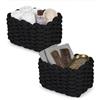 Ruikcoll Cestino portaoggetti,Cestino bagno,Dimensioni: 19x15x12 cm, 2 Pezzi, Nero