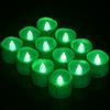 PChero Candele a LED con timer, 12 pezzi, senza fiamma tremolante, alimentate a batteria, candele elettriche, per casa, matrimonio, data, decorazione - verde
