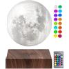 DIDWI Lampada a luna levitante, magnetica galleggiante, con luce lunare, con stampa 3D, luce notturna per la decorazione di casa, ufficio, compleanno
