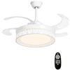 ONSSI Ventilatore da Soffitto con Luce LED 66W (36W/luce+DC30W/motore),con Telecomando per Cambiare la Temperatura di Colore, Invisibile e Lame Retrattili 6 Velocità, Ventilatore per Soggiorno Bianco