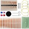 Tmefoy Set di Ferri Circolari Intercambiabili, 13 Paia Ferri da Maglia da 3-10 mm, con 4 cordoncini da 40/60/80/100 cm, Ferri da Maglia in Alluminio, borsa e accessori, per Appassionati di Maglia