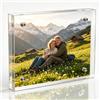 HSYTEK Mini cornice portafoto 10 × 15 cm senza cornice, cornice magnetica piccola in acrilico trasparente per ufficio, casa, 8 mm + 8 mm di spessore