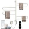 SKYLYZH Scaldasalviette Elettrico Bagno Rotazione di 180° Termoarredo Elettrico Bagno 430×780mm 130W WiFi Bianco Scalda Salviette da Bagno Elettrico per Alexa e Google Home e APP-G65 WiFi White