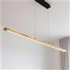 Licht-Erlebnisse Lampadario LED per sala da pranzo in legno e metallo nero dimmerabile a 3 livelli stile scandinavo 120 cm 3280 lm 3000 K luce calda per tavolo lungo