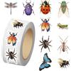 NUOGUAYI 500 Pezzi Rotondi Insetti Stickers, Adesivi per Insettis, Rotolo Stickers Adesivi, Sticker Insettis, Insetti Adesivi Animali Rotolo per Scrapbooking, Album, Laptop, Skateboard, Buste, Borracce (A)