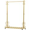 SCGSJZH Stand Appendiabiti con Ruote e ripiano, Oro (80x150cm)
