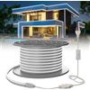 SUCIKORIO Striscia LED Neon 15 Metri, 220V Strisce Led Esterno Impermeabile IP65 Bianco Freddo 6000K Flessibil Luci Leds Cucina Tagliabile 120 LED/m LEDs Strip Con Interruttore per Interni & Esterni