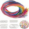 XHWOLGARIAN Kit 30 Pezzi Fili Colorati in PVC per Braccialetti, 10 Colori con Perline, Ganci, Anelli Aperti e Portachiavi per Creare Regali Fatti a Mano e Realizzazione Fai da te