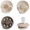 FRIGG Multipack Ciucci in Silicone | Confezione da 4 Ciucci | Prodotto in Danimarca | Tettarella Simmetrico a Forma di Ciliegia | (Crystal Sparkle, Taglia 1 (0-6 Mesi))
