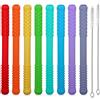 Hoaisun Confezione da 8 cannucce per dentizione per bambini da 6 a 12 e 12 a 18 mesi, tubi cavi per dentizione, per allattamento, masticazione, dentizione in silicone, giocattoli da masticare per autismo, per