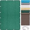 XUEQXUE Vela Ombreggiante Parasole Traspirante 3.5 x 9.5 m, Antivento/98% Protezione Uv, Sabbia, Panno Ombreggiante Rete Parasole, Tendone Tende Telo Ombra, per Balcone, Terrazza, Verde Scuro