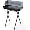 VERDELOOK Griglia di Cottura in Acciaio Inox, 58x36x85 cm, Dotata di paravento Laterale