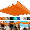 ZFEBHMY Tenda Parasole Retrattile, Esterno Impermeabile Tenda da Sole A Filo Scorrevole con Occhielli e Corda, Crema Solare Vela Parasole A Onda Retrattile per Terrazze e Cortili-Orange||180x300cm