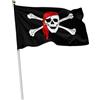 Teetaly Bandiera Pirati 60x90 cm in tessuto nautico | Bandiera Jolly Roger resistente e vivace per feste, barche o decorazioni tematiche | Tessuto marino antistrappo e duraturo