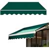 Yearninglife Tessuto per tenda da sole con volant, protezione UV, impermeabile, tessuto di ricambio per tenda da terrazzo, tessuto di ricambio per giardino, balcone, cortile (verde scuro, 2,5 x 2 m)