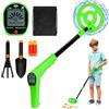 AXFEE Metal Detector, con LCD e Indicazione Sonora, Metal Detector Bambini | con Batteria e Accessori professionali, Bobina Impermeabile IP68, Alta Sensibilità, per Regalo Principianti e Bambino- Verde
