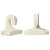T-TENDA - Ganci a Pavimento per Tenda da Sole a Caduta, Coppia di Ganci ad Uncino per Agganciare la Tenda sulla Ringhiera o al Pavimento, in PVC, Made in Italy, Colore Avorio