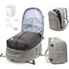 WEPOET Zaino da Viaggio con Sottovuoto Incorporato, Zaino Easyjet Wizzair Bagaglio a Mano Ryanair, Zaini Vacuum Backpack Impermeabile Donna Uomo(Grigio Marrone)