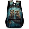 WECECE Zaino Scuola Owl Scuola Materna Primaria 7 Anni Zainetto Bird Classe 1-2 Bambini Bambine Borsa Scolastica Leggero con Tasche Laterali Libri Piccoli Oggetti Uso Giornaliero Viaggio