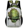 WECECE Zainetto Scuola 3D Landscape Infanzia Elementare 11 Anni Borsa Scuola Art Classe 4 Bambini Bambine Backpack Resistente Uso Quotidiano Libri Borraccia Ombrello Uso Giornaliero Viaggio
