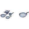 Moneta Aria Finegres Batteria 5 Pezzi, Alluminio, Grigio & Aria Finegres Bistecchiera, Alluminio, Grigio, 28x28 cm