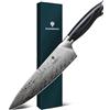 SANMEIHO Coltello da Chef in Acciaio a Polvere, Coltelli da Cucina Giapponese 20cm Professionali ad Alto Contenuto di Carbonio Ultra Affilato Coltello Multiuso con Manico Full Tang Pakkawood