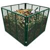 Relaxdays compostiera in Metallo per Giardino, A×L×P: 80×100×100 cm, 800 l, Foglie, Rete
