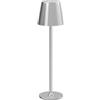 UPXNBOR Lampada da Tavolo Senza Fili in Metallo, Lampada da Comodino | Lampada da Scrivania Ricaricabile, Abat Jour LED per Interno & Esterno, Luce Calda a 3 Livelli, Corpo Metallico, IP54,Argento