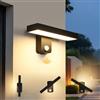 Comely 17W LED Applique da Esterno con Sensore di Movimento, IP65 Impermeabile Lampade da Esterno Parete Nero, Faretto LED da Parete 3000K Luce Calda per Villa Giardino Terrazza Ingresso