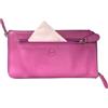 Mala Leather Custodia per occhiali con doppia cerniera, per 2 paia di occhiali, in vera pelle morbida, con panno di pulizia e tasca frontale con cerniera, 19 × 10 × 2 cm, Vision Care, rosa, Taglia