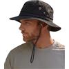 Hat Hut Cappello da pioggia a secchiello impermeabile da uomo, UPF50+ Cappello da sole, a tesa larga, ripiegabile, per tutte le condizioni atmosferiche, per attività all'aperto, escursionismo, pesca