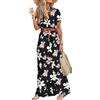 FM2018XSL V-Collar Bohemia Fiore Abito Spiaggia Sabbia Vacanza