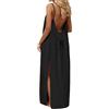 hehiy Vestiti Estivi Donna di Lino con Schiena Scoperta Vestito da Spiaggia Boho Chic Abito Lungo con Spalline Sottili Elegante Abiti Cerimonia Donna Caftano Scollato Senza Maniche Taglie Forti con Cordino