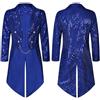 Générique Donne Costume Di FRAC Paillettes Blazer Manica Lunga Sparkle Jacket Glitter Coat for Evening Party Top Paillettes Donna Costume Di Carnival Costume Da Discoteca, blu, XL