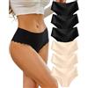 Sth Big Mutande Donna Senza Cuciture Vita Alta Slip Microfibra Intimo Sexy Multipla Culotte Underwear Invisibili Mutandine Donna Briefs Pacco da 6