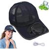 Generic Cappello con Ventilatore Solare USB - Berretto Aerato a 3 velocità,Regolabile e Leggero per Uomo e Donna - Ideale per Giardinaggio, Pesca, Campeggio e Lavori all'Aperto