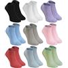 Rainbow Socks - Donna Uomo Colorate Calzini Corti di Bambù - 9 Paia - Nero rosa Porpora Blu Pistacchio Beige Arancione - Tamaño 39-41