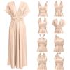 Rrongwn Infinity, abito corto da damigella d'onore, multiway, lucido, maxi convertibile, elegante, abito da sera, matrimonio, cocktail, ballo, beige., M