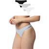 Snocks Tanga da donna in cotone biologico (confezione da 3) - perizoma da donna dal design classico, piacevole da indossare senza tagliare, biancheria intima invisibile nella vita di tutti i giorni, 3