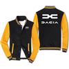 ZQSLFCCW Giacca da College da Uomo per D.A.C.I.A Unisex Stile Aviatore Leggero Abbigliamento Sportivo Divisa da Baseball Universitaria con Bottoni Cardigan Casual(Black-Yellow,XL)