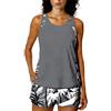 Generico Tankini Donna Mare Costume da Bagno Due Pezzi Modest Tankini Set Canotta Top Bikini Push Up e Pantaloncini da Bagno con Tasche Costumi da Bagno Sportivi Swimwear da Spiaggia