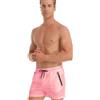 TMEOG Costume Uomo Mare Costumi da Bagno Piscina Nuoto, Pantaloncini Uomo Sportivi Palestra Running Pantaloni Corti Estivi Calzoncini Corsa Surf con Tasca a Cerniera(Rosa,L)
