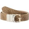 GUESS cintura Adjustable & Reversible Pant Belt H25 W95 Latte Logo marrone chiaro accorciabile reversibile