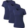 LiKing T-Shirt Donna Maglietta con Scollo Rotondo Cotone Maniche Corte Tee Top Pacco da 1/3 6101