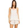 Noidinotte; more than pyjamas Noidinotte - Pigiama Donna Top bretellina e Pantalone Corto Cotone cuoricino - XL Panna