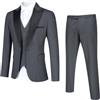 YOUTHUP Abito da Uomo Slim Fit a 3 Pezzi con Risvolto a Scialle Elegante Giacca da Smoking da Sposa con Gilet, Grigio, L