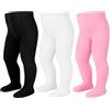 LAETBBE 3 paia di collant per bambini in cotone per bambini da 0 a 24 mesi., #4 Nero, bianco, rosa, 9-18 Monate
