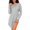 Jahetuul Camicia da Notte Donna Manica Lunga Cotone