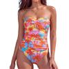 RELLECIGA Costume Intero da Donna Senza Spalline, Albero di Cocco Arancione, XL
